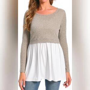 NWT Bearsland Women’s Nursing Top Long Sleeve Scoop Neck Sweater Top, XXL